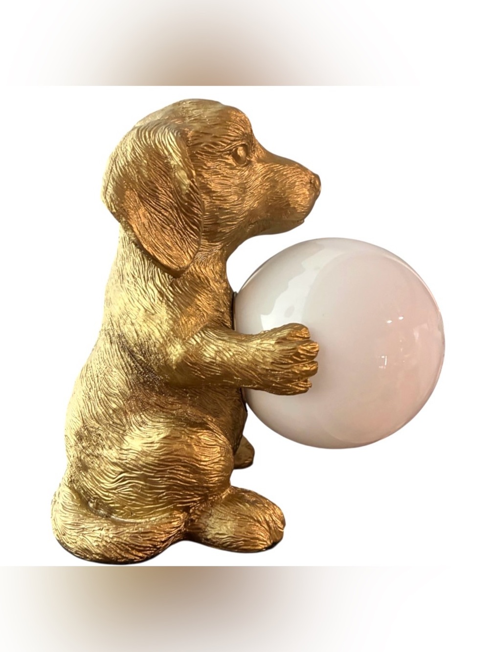 Puppy Dacshund Weiner Dog Lamp Doxie w White Ball Novogratz Gold Tone Toggle NWT